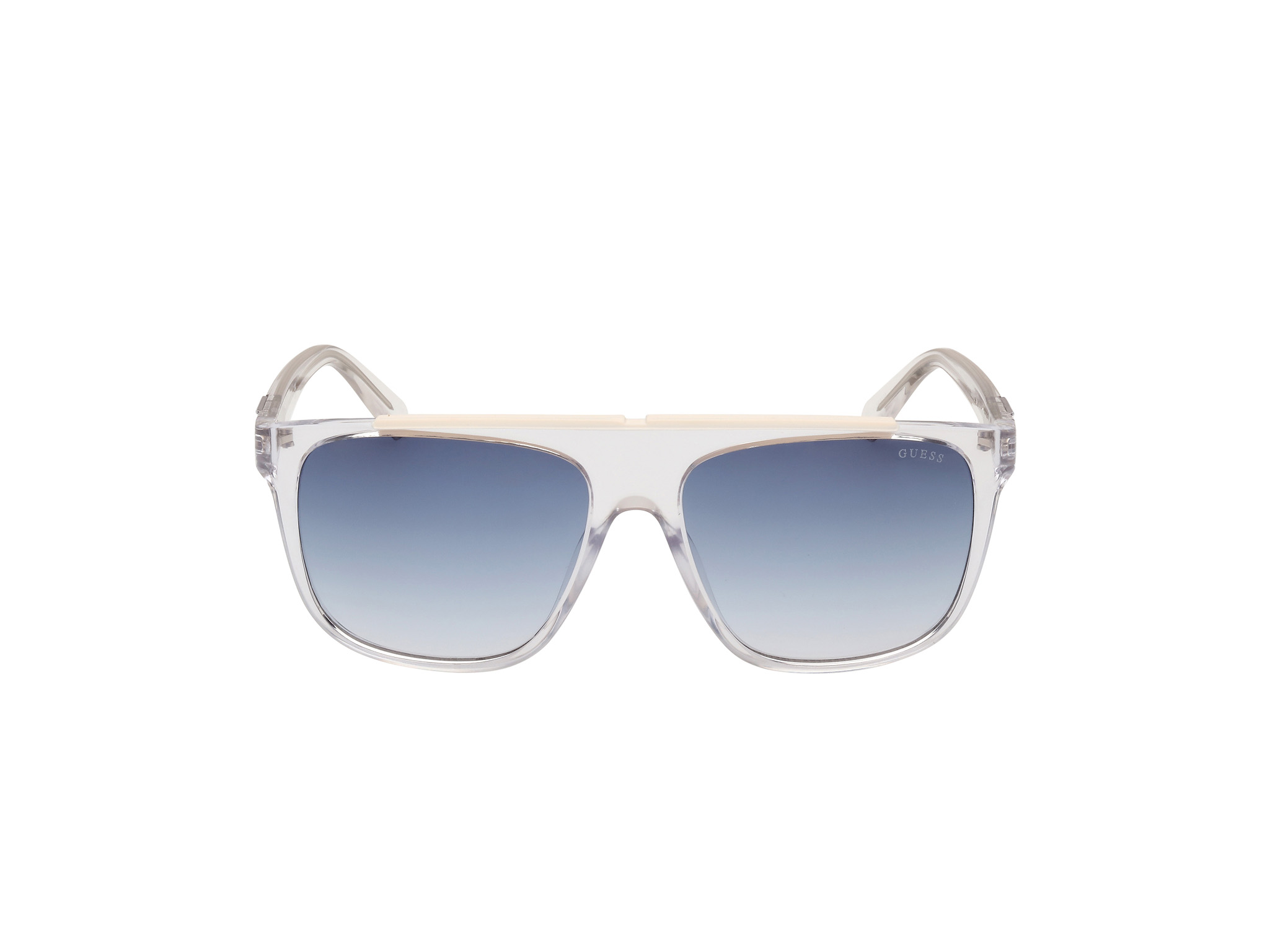 Das Bild zeigt die Sonnenbrille GU00123 26B von der Marke Guess in Kristall.