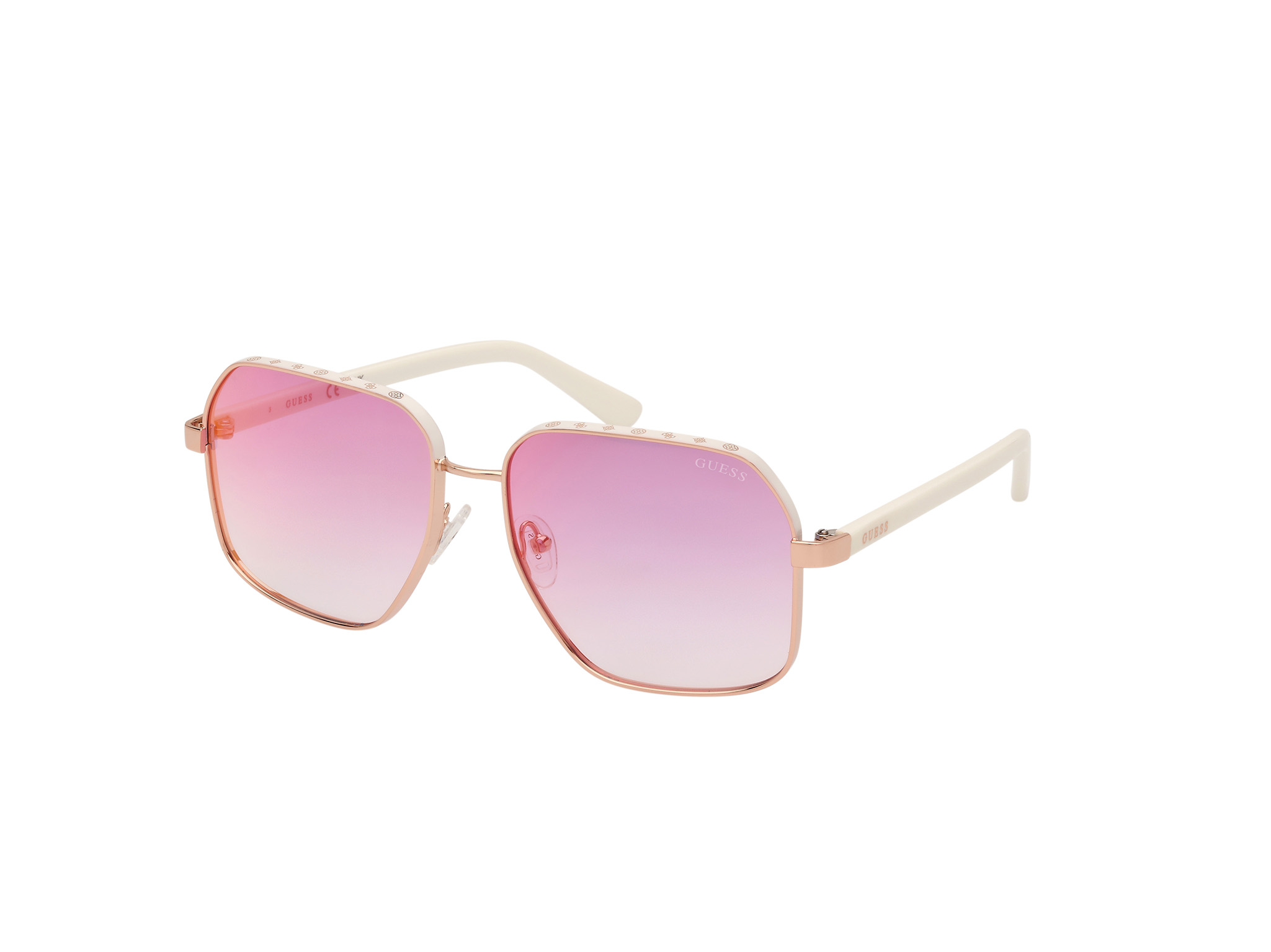 Das Bild zeigt die Sonnenbrille GU00107 21Z von der Marke Guess in Gold.