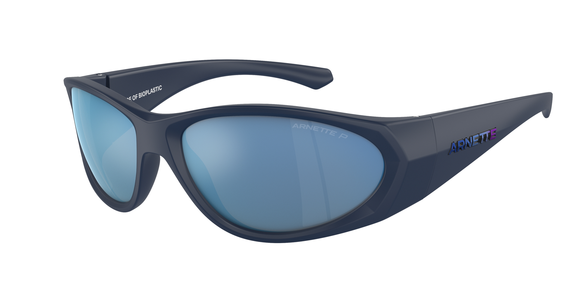 Das Bild zeigt die Sonnenbrille AN4342 275922 von der Marke Arnette in schwarz/blau.