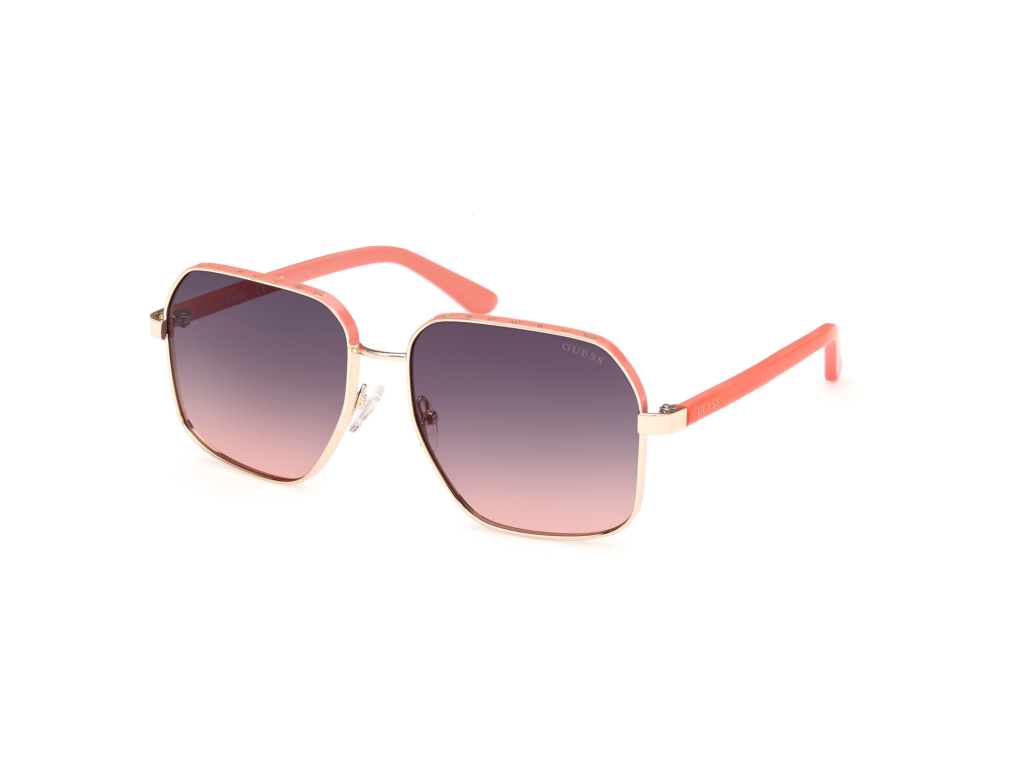 Das Bild zeigt die Sonnenbrille GU00107 74B von der Marke Guess in Gold.