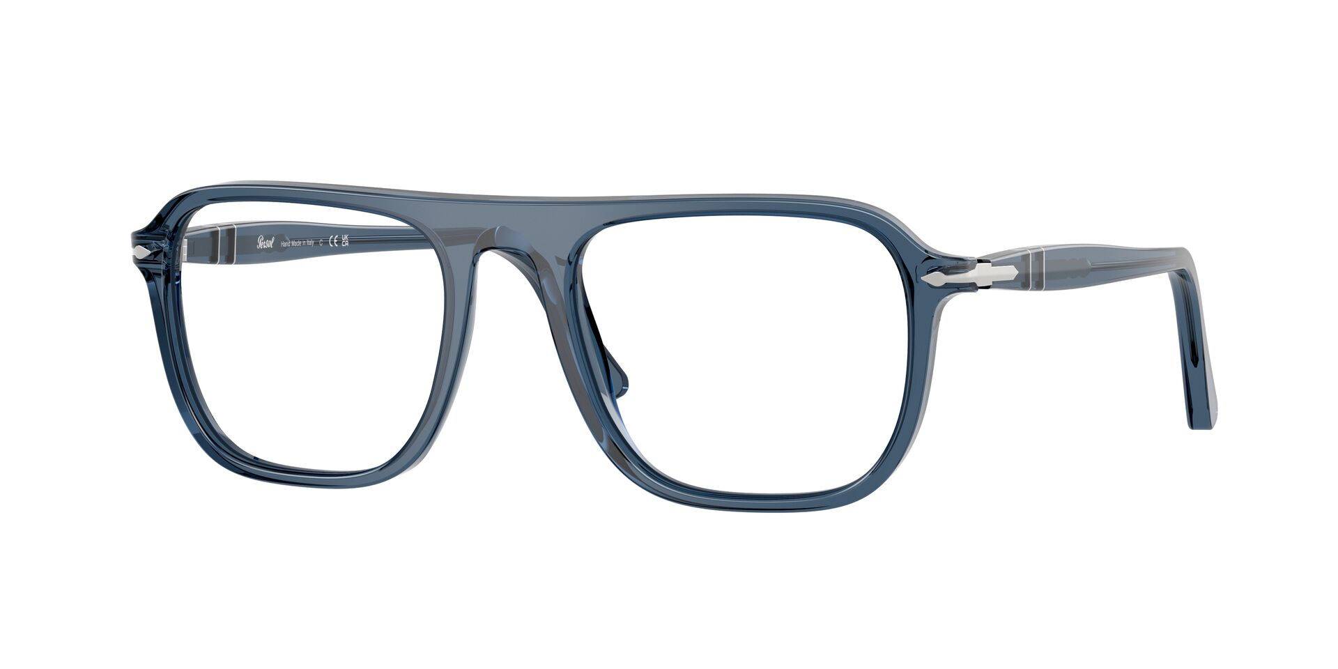 Das Bild zeigt die Persol Fassung PO3359V 1197 leicht seitlich.
