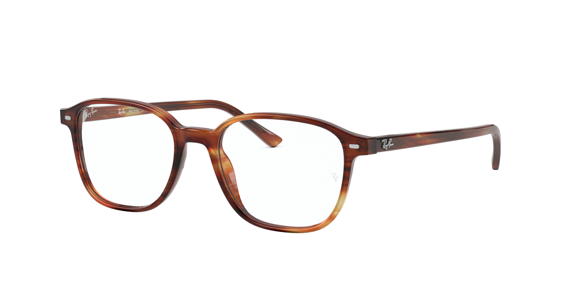 Das Bild zeigt die Korrektionsbrille RX5393 2144 von der Marke Ray Ban in Havana gestreift.