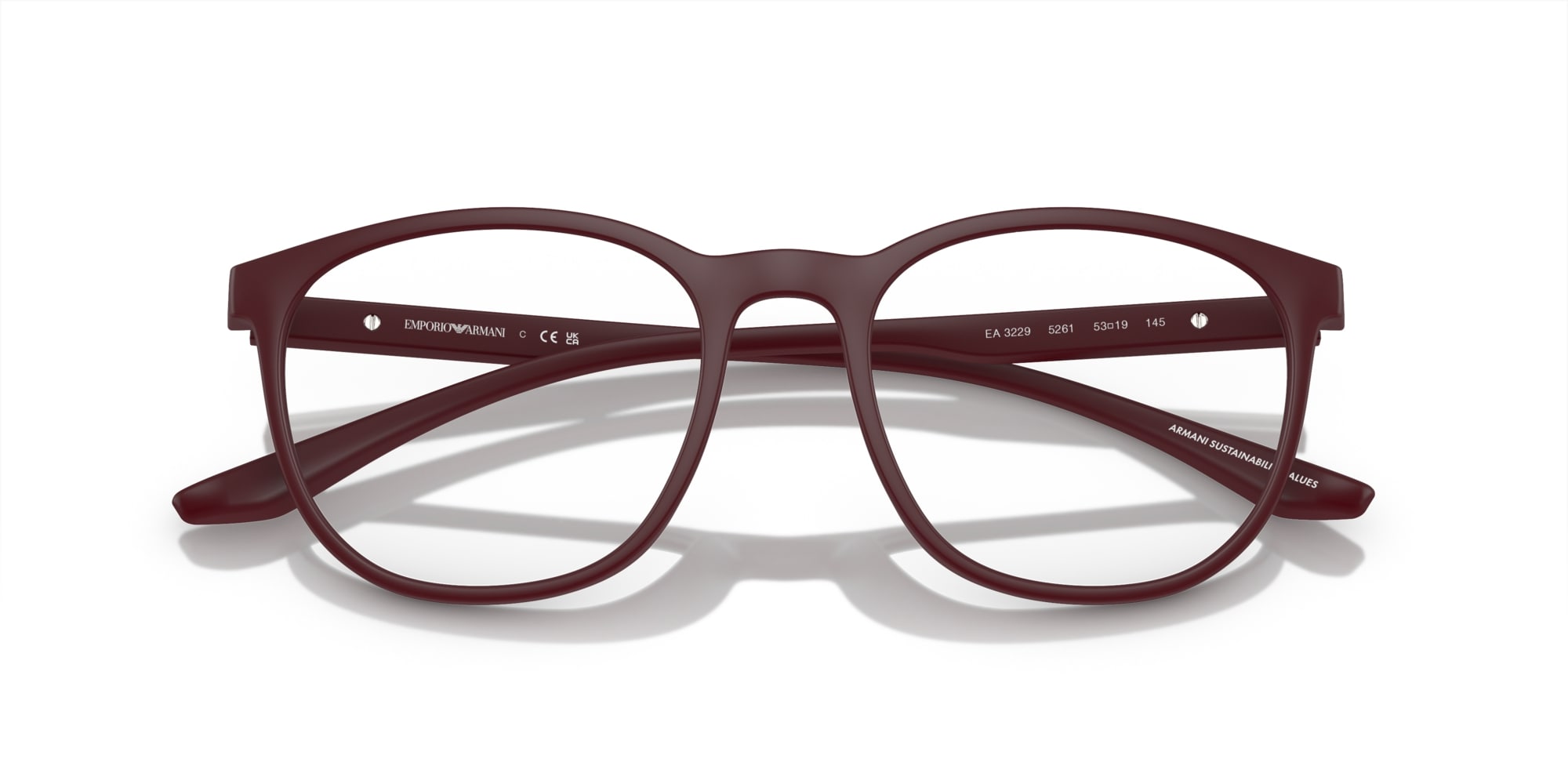 Emporio Armani Brille für Herren in bordeaux matt EA3229 5261 51