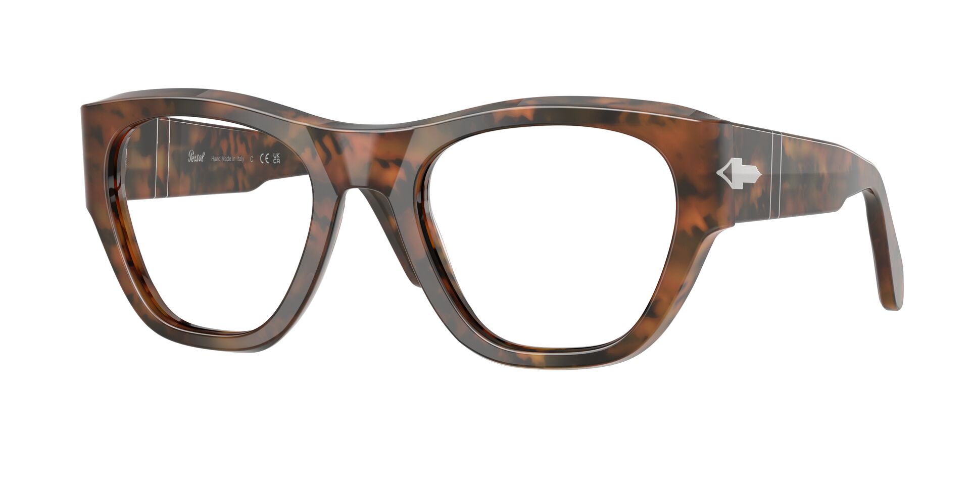 Das Bild zeigt die Persol Fassung PO0054V 108 leicht seitlich.