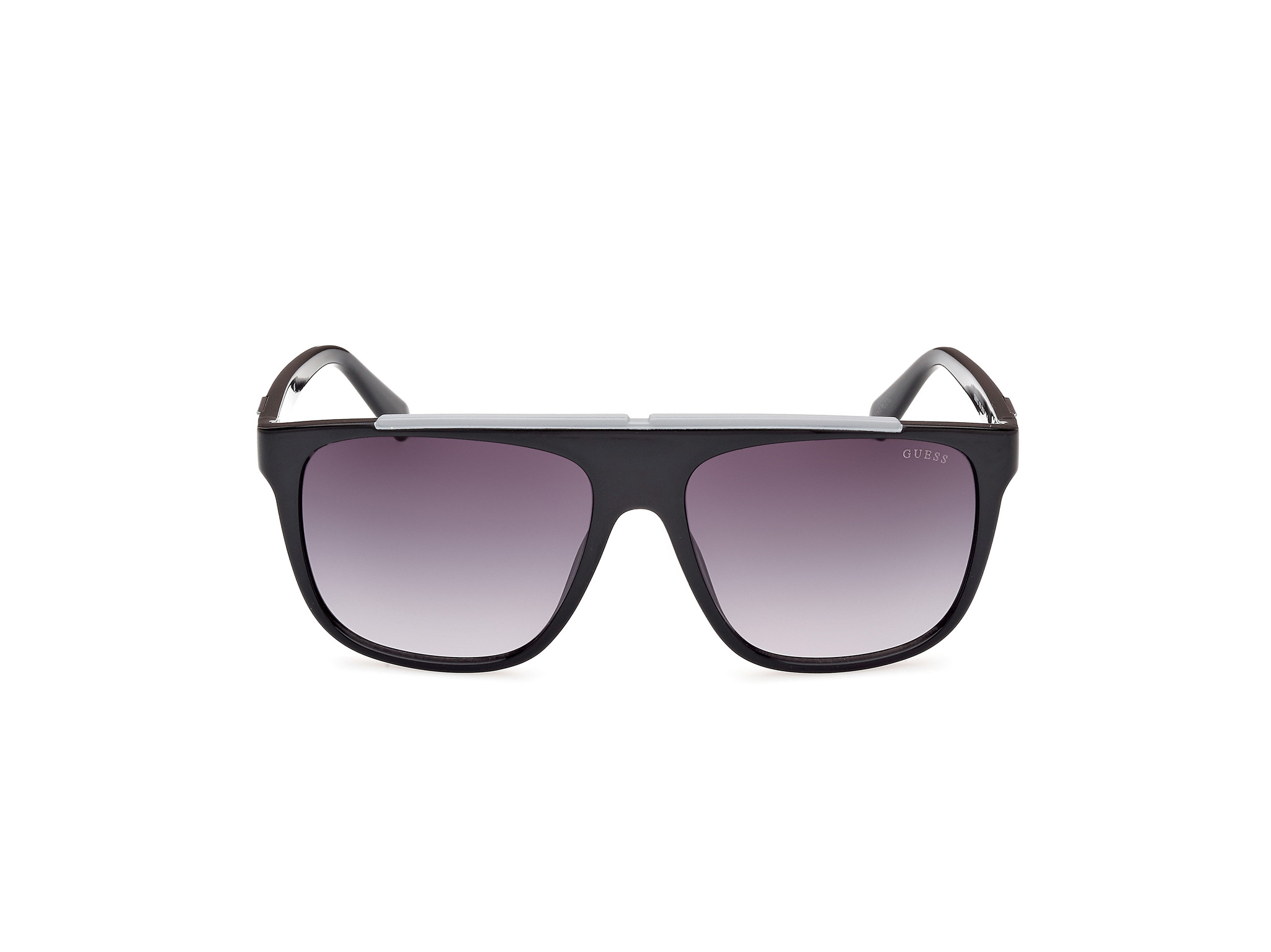 Das Bild zeigt die Sonnenbrille GU00123 01B von der Marke Guess in Schwarz.