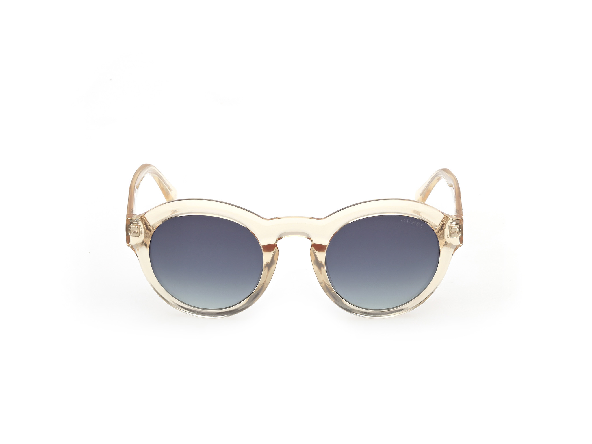 Das Bild zeigt die Sonnenbrille GU00205 39W von der Marke Guess in Gelb transparent.