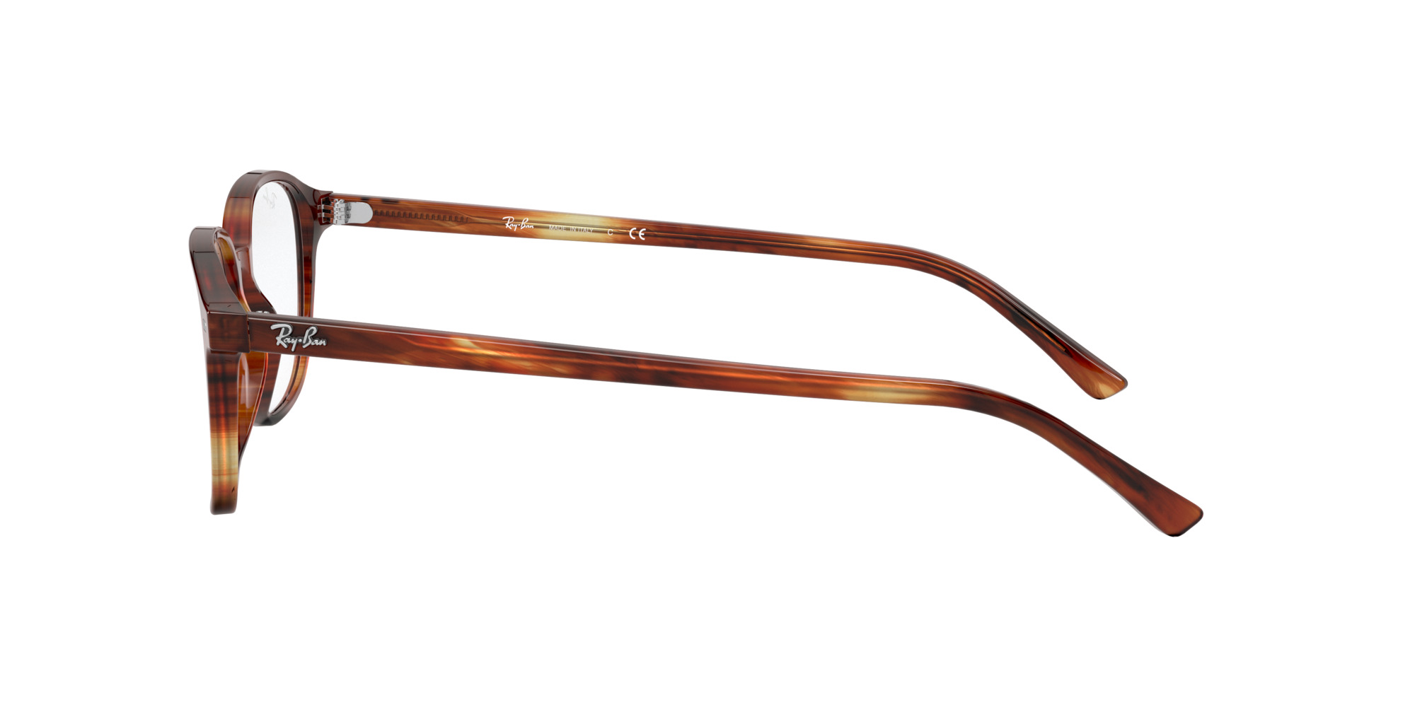Das Bild zeigt die Korrektionsbrille RX5393 2144 von der Marke Ray Ban in Havana gestreift.